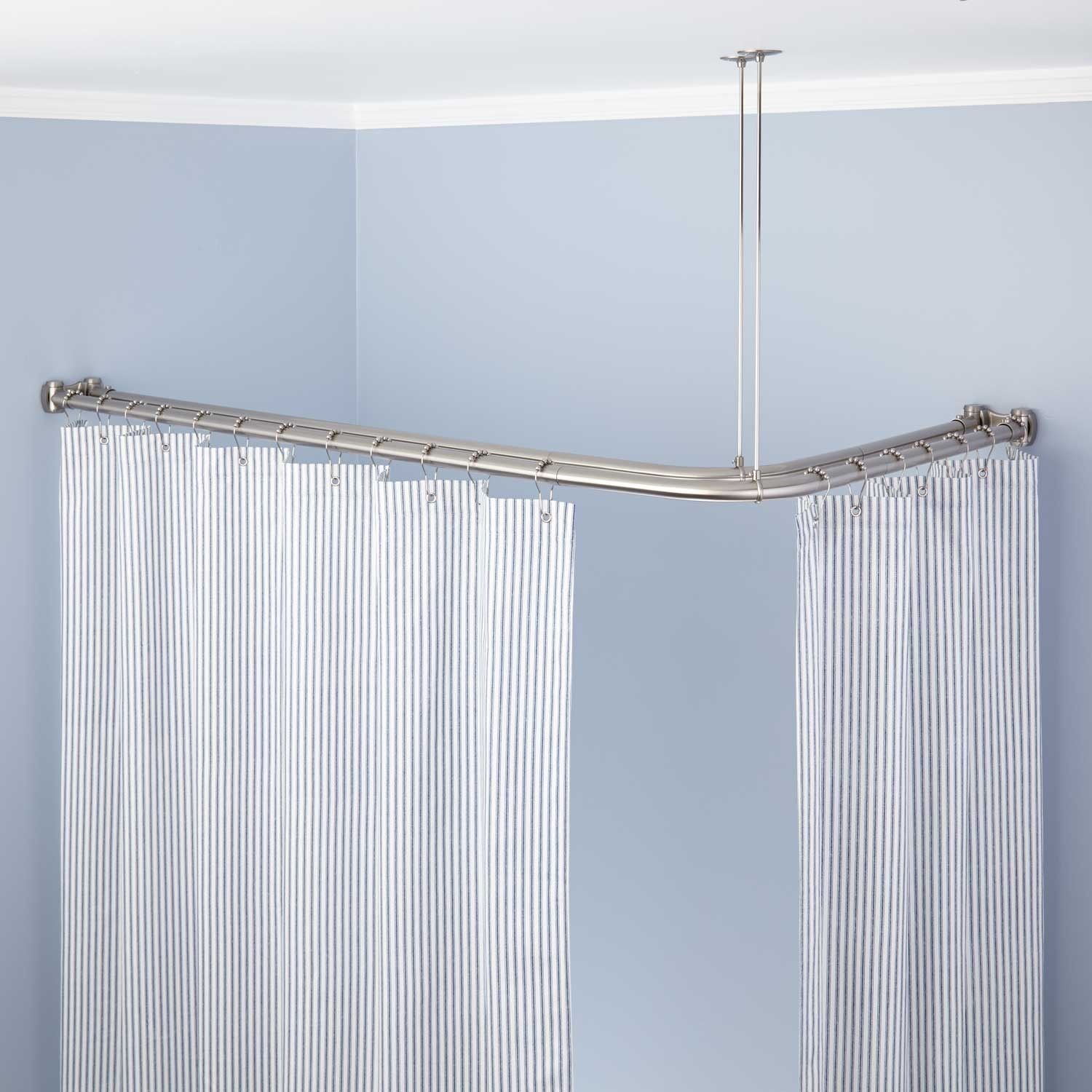 Clawfoot Tub Shower Curtain Rods Signature Hardware Intended For Shower Curtains Poles (View 23 of 25)