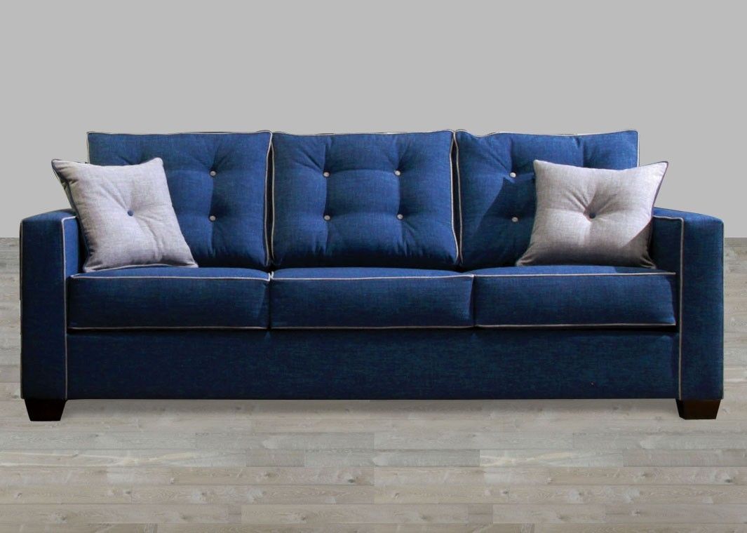 Contemporary Blue Fabric Sofa Intended For Fabric Sofas (View 1 of 15)