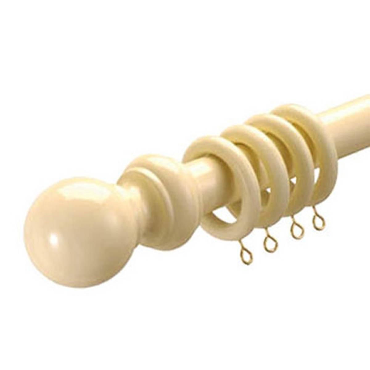 Cream 28mm County Wooden Curtain Pole Free Uk Delivery Terrys With Wooden Curtain Poles (View 13 of 25)