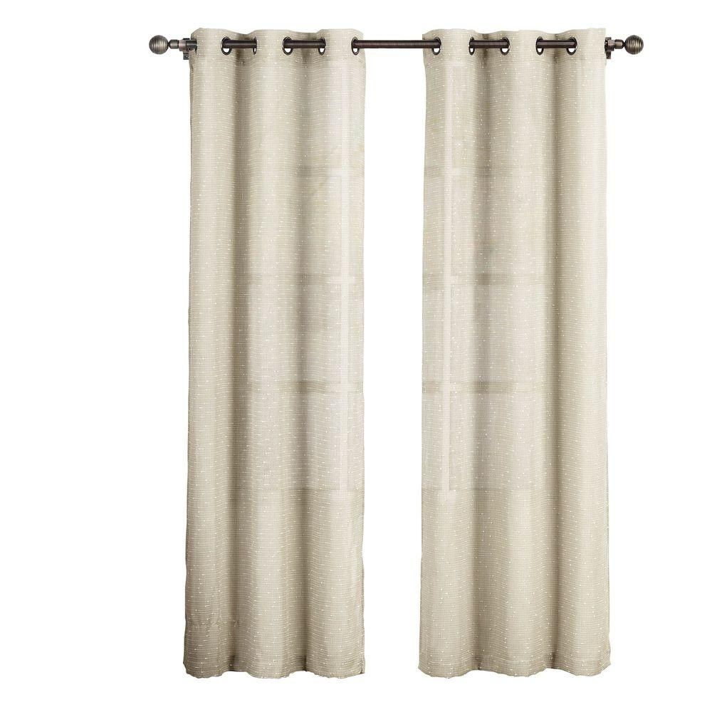 Creative Home Ideas Nub Linen Blend Sheer 84 In L Grommet For Linen Grommet Curtains (View 19 of 25)