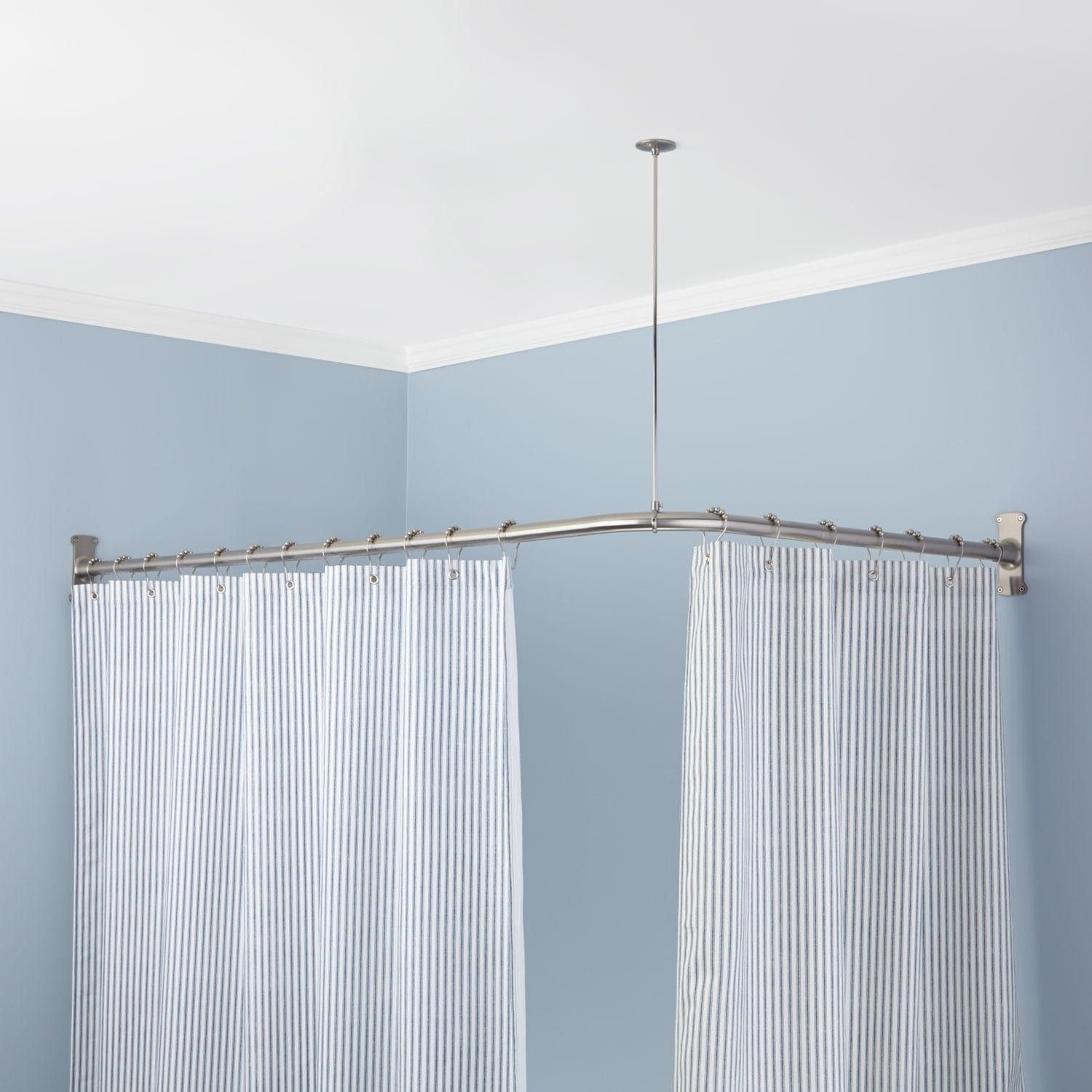 Curtain Best Material Of Bed Bath And Beyond Curtain Rods For With Regard To Shower Curtains Poles (View 2 of 25)