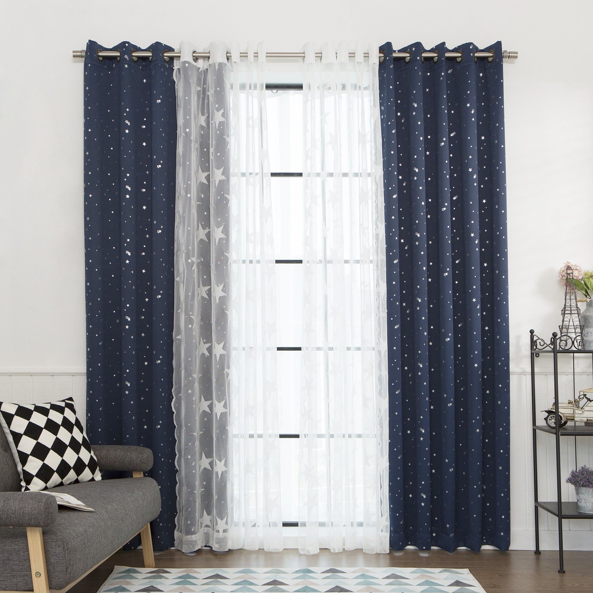 Curtains Inspiring Interior Home Decor Ideas With Cool Home Depot Regarding Extra Long Outdoor Curtain Rods (View 18 of 25)