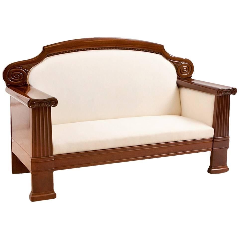 Danish Art Deco Sofa With French Polished Mahogany Frame Circa Throughout Art Deco Sofa And Chairs (View 9 of 15)
