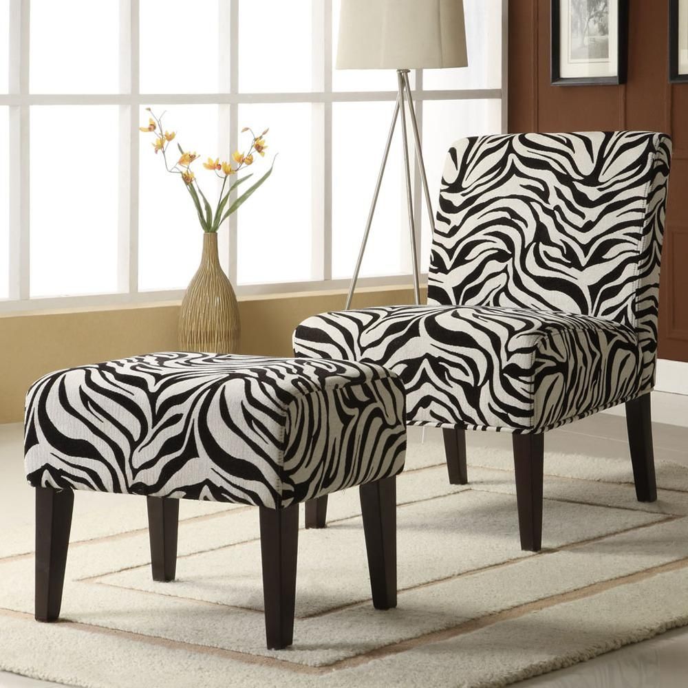 Decor Zebra Print Lounge Chair And Ottoman Set Free Shipping Intended For Kids Sofa Chair And Ottoman Set Zebra (View 4 of 15)