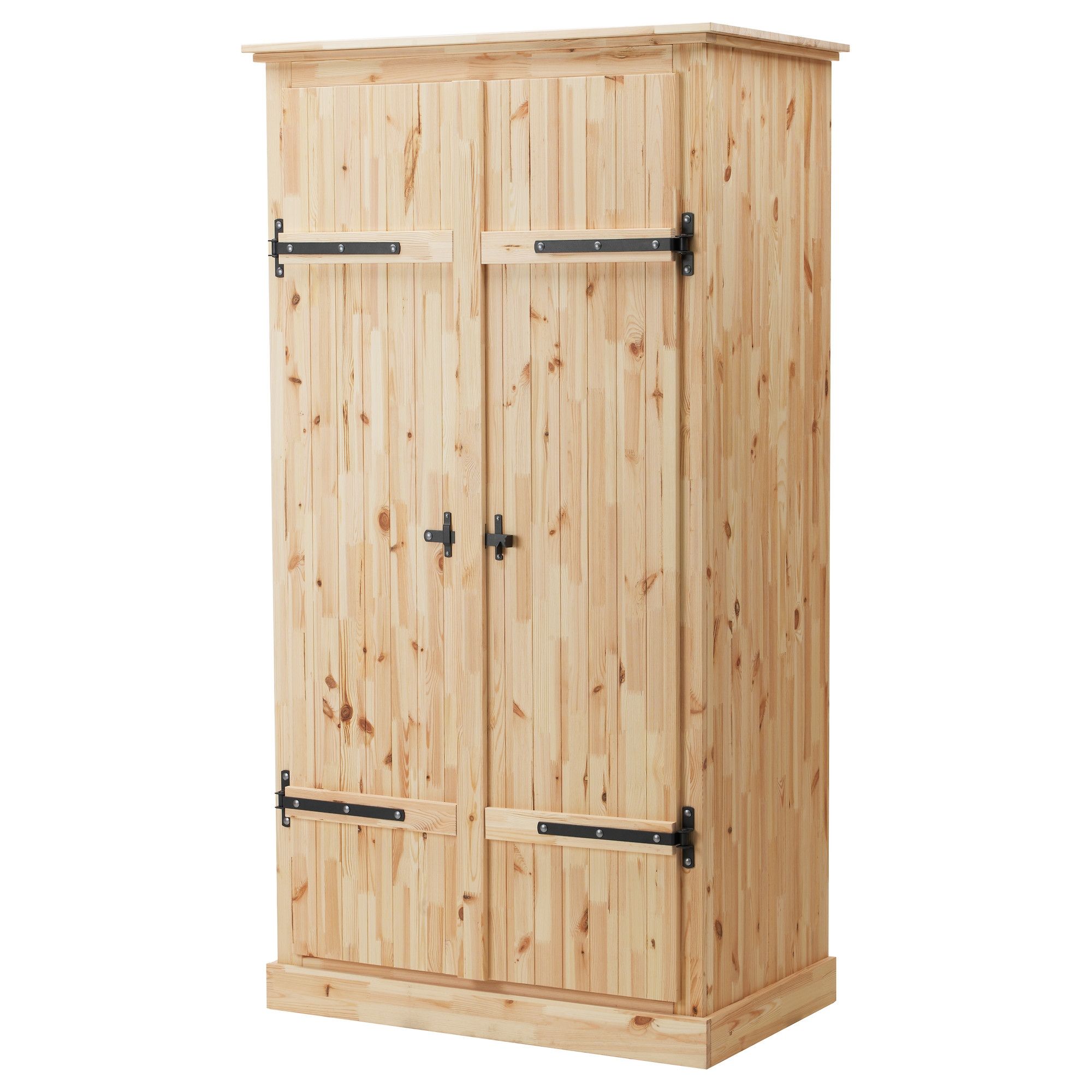 Doors Painted White Fjell Wardrobe With 2 Doors Ikea For Pertaining To Solid Wood Wardrobe Closets (View 21 of 25)