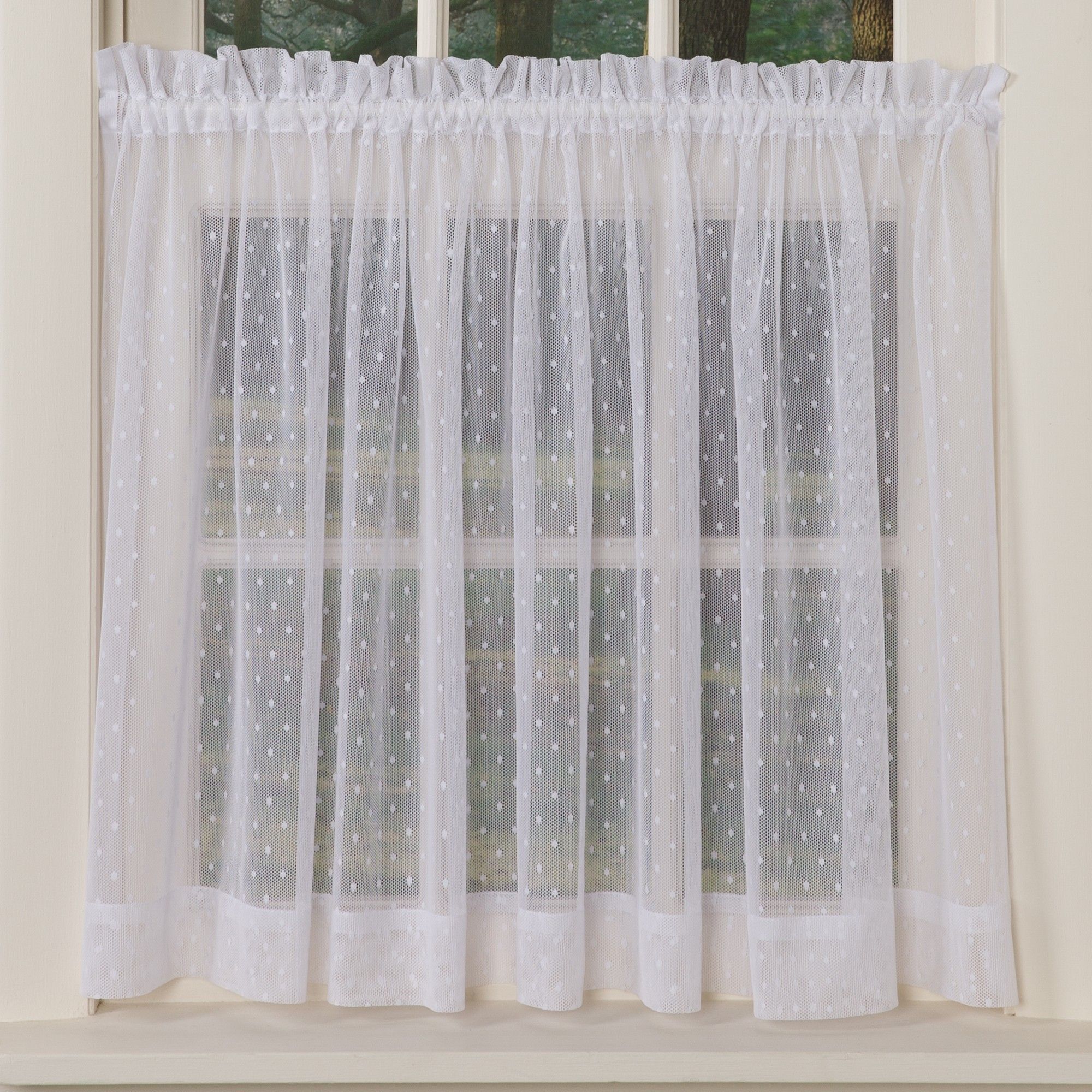 Dotted Sheer Curtains Sturbridge Yankee Workshop For Sheer White Curtain Panels (Photo 22 of 25)