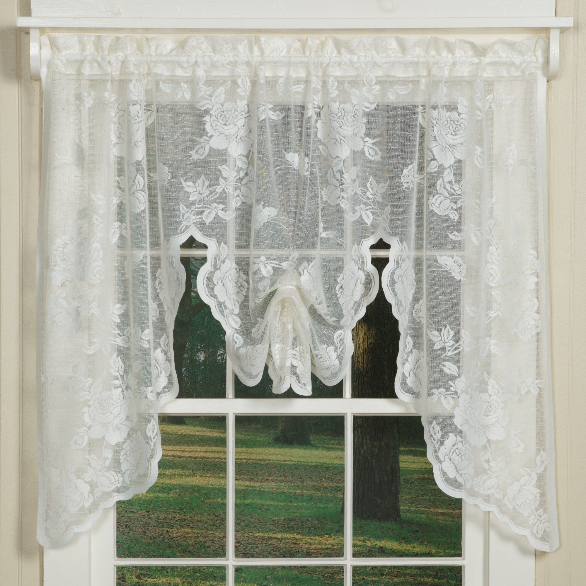 Elegant Country Style Curtains In Floral Lace Sturbridge Yankee With Lace Curtains (View 22 of 25)