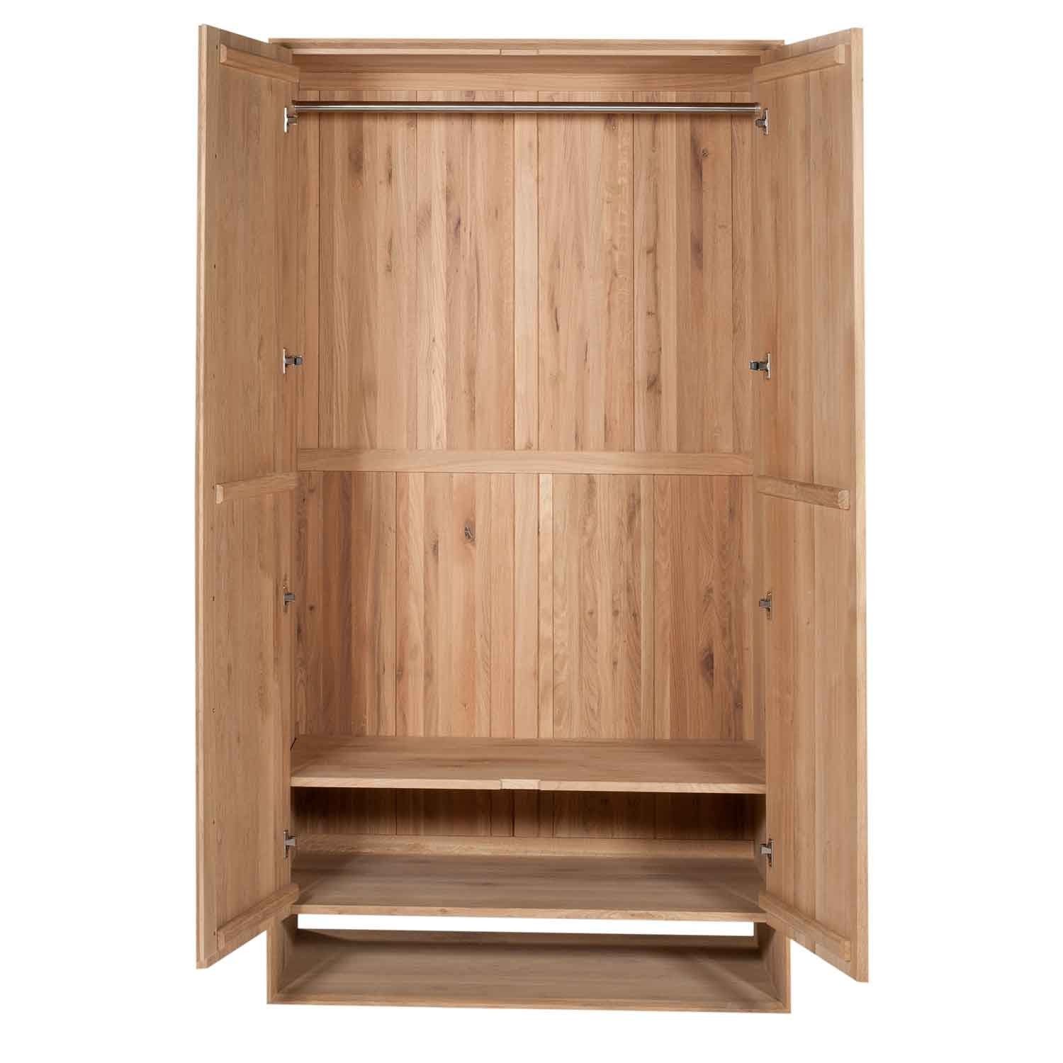 Ethnicraft Nordic Oak 2 Door Wardrobe Solid Wood Furniture Pertaining To Large Wooden Wardrobes (View 13 of 25)