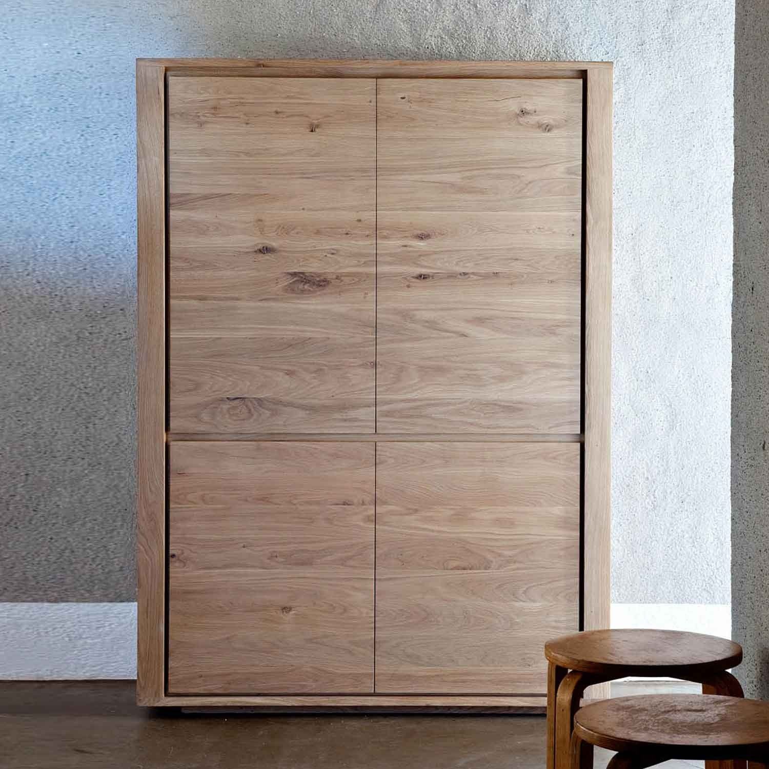 Ethnicraft Shadow Oak Storage Cupboard 4 Doors Solid Wood In Oak Cupboards (View 8 of 15)