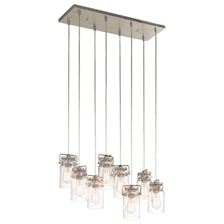 Excellent Preferred Pendant Lighting Brushed Nickel With Kichler 42890ni Brinley Retro Brushed Nickel Finish 775 Tall (View 18 of 25)