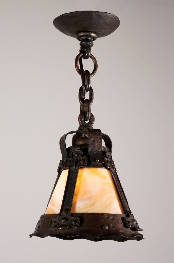 Fantastic Brand New Arts And Crafts Pendant Lights In Rare Antique Arts Crafts Pendant Light With Slag Glass Early (View 8 of 25)