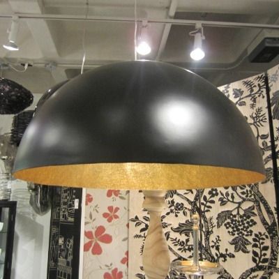 Fantastic Fashionable Large Dome Pendant Lights Regarding Large Resin Dome Pendant Matte Black Co Working Space (View 17 of 25)