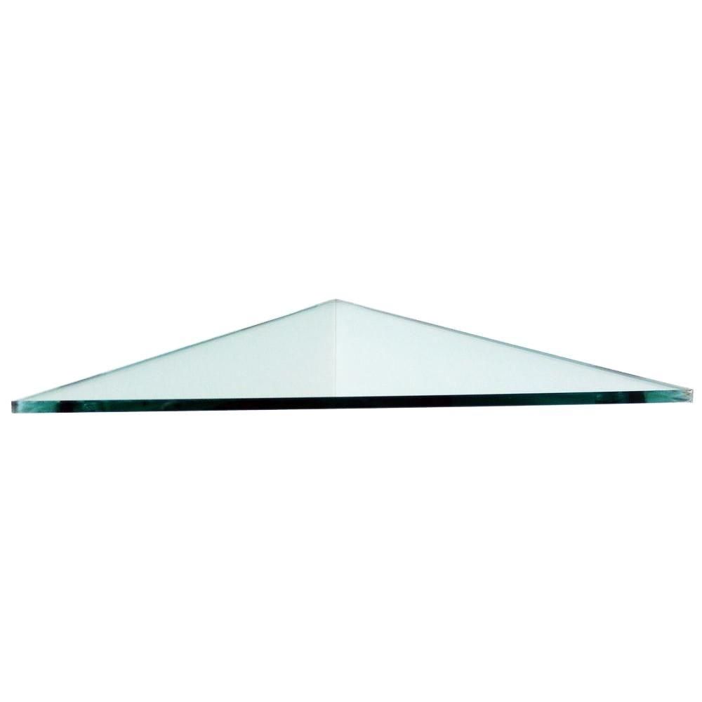 Floating Glass Shelves 38 In Triangle Glass Corner Shelf Price With Regard To Floating Glass Corner Shelf (View 2 of 15)