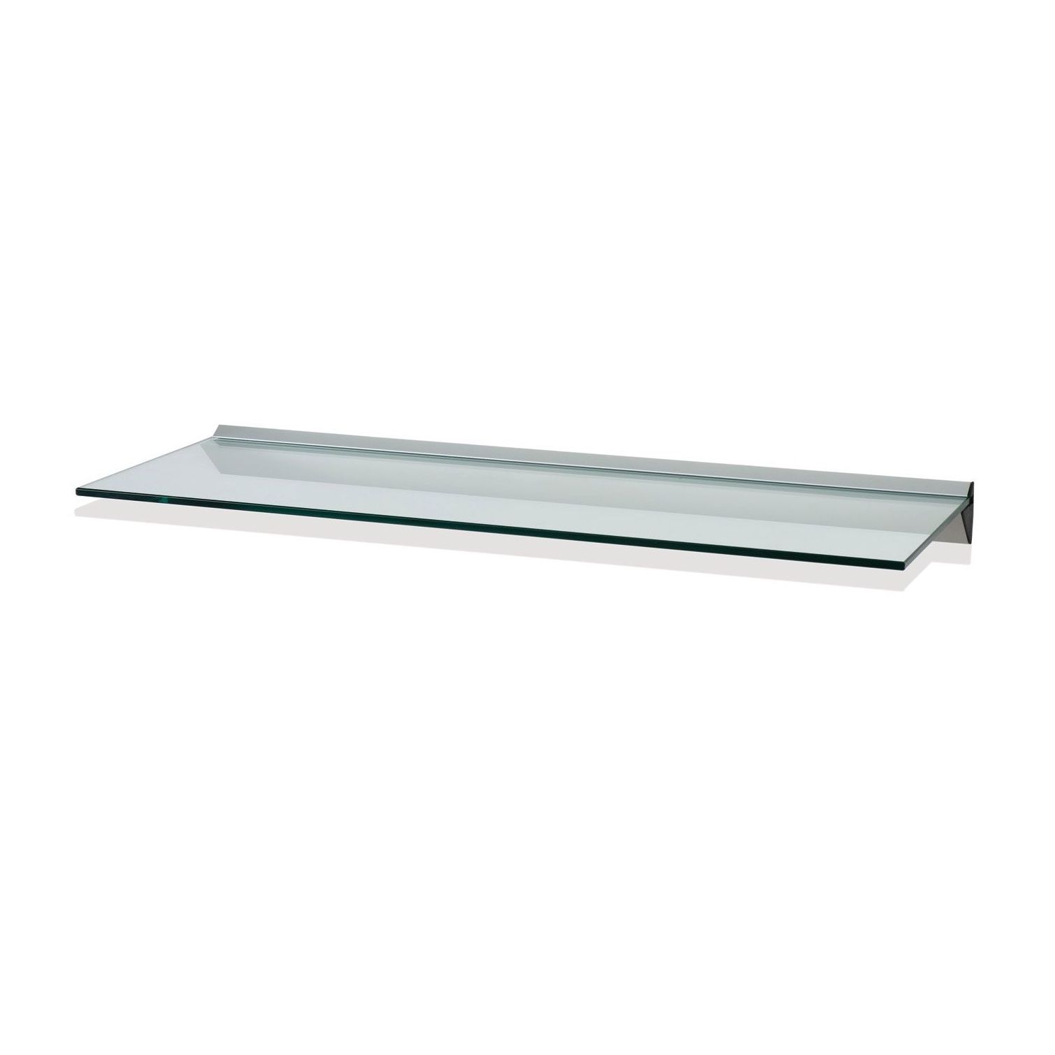 Floating Glass Shelves For Cable Box Rectangle Two Clear Glass Throughout Clear Glass Floating Shelves (Photo 6 of 15)