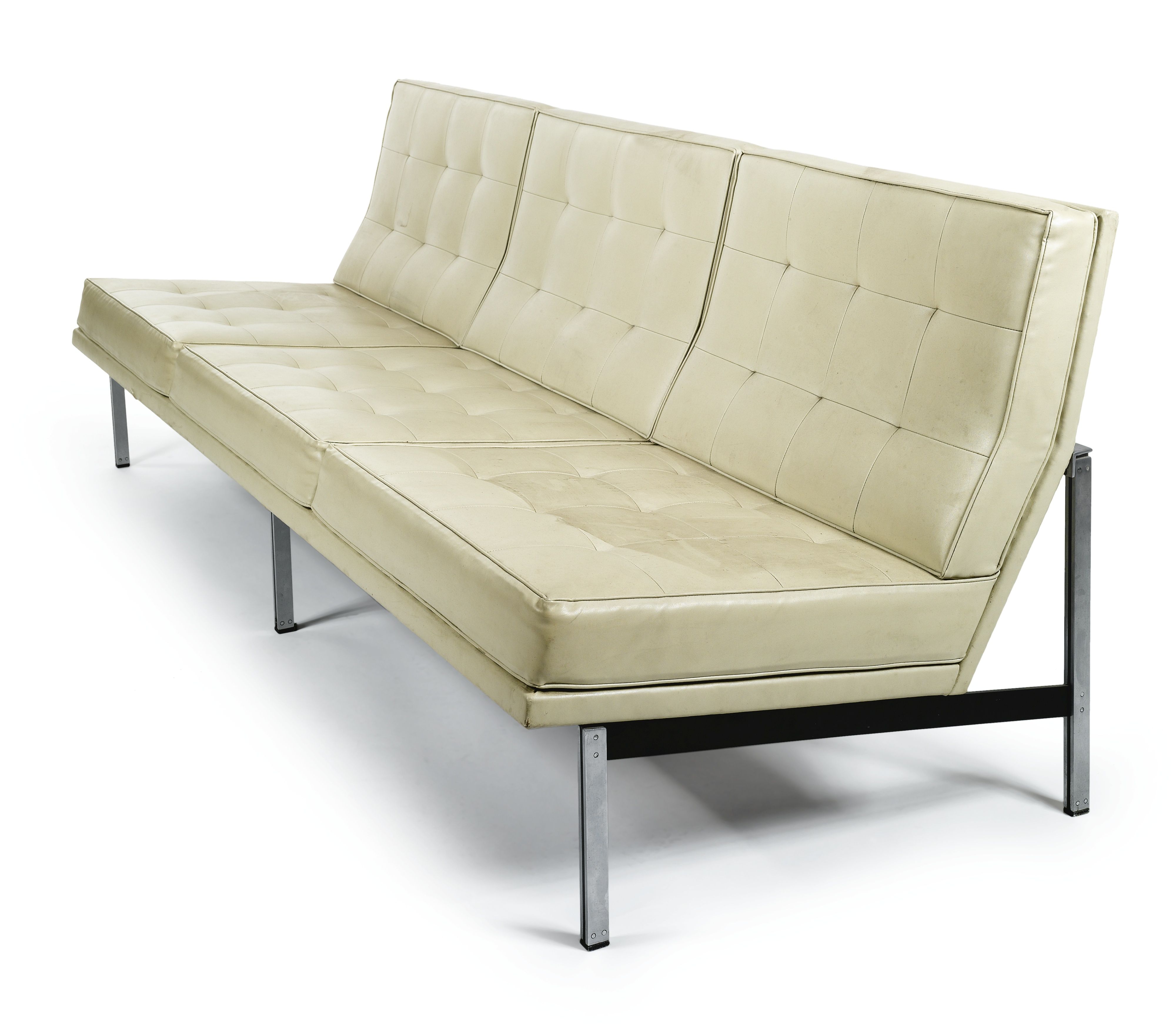 Florence Knoll Parallel Sofa Model No 51 Stainless Steel And With Florence Grand Sofas (View 4 of 15)