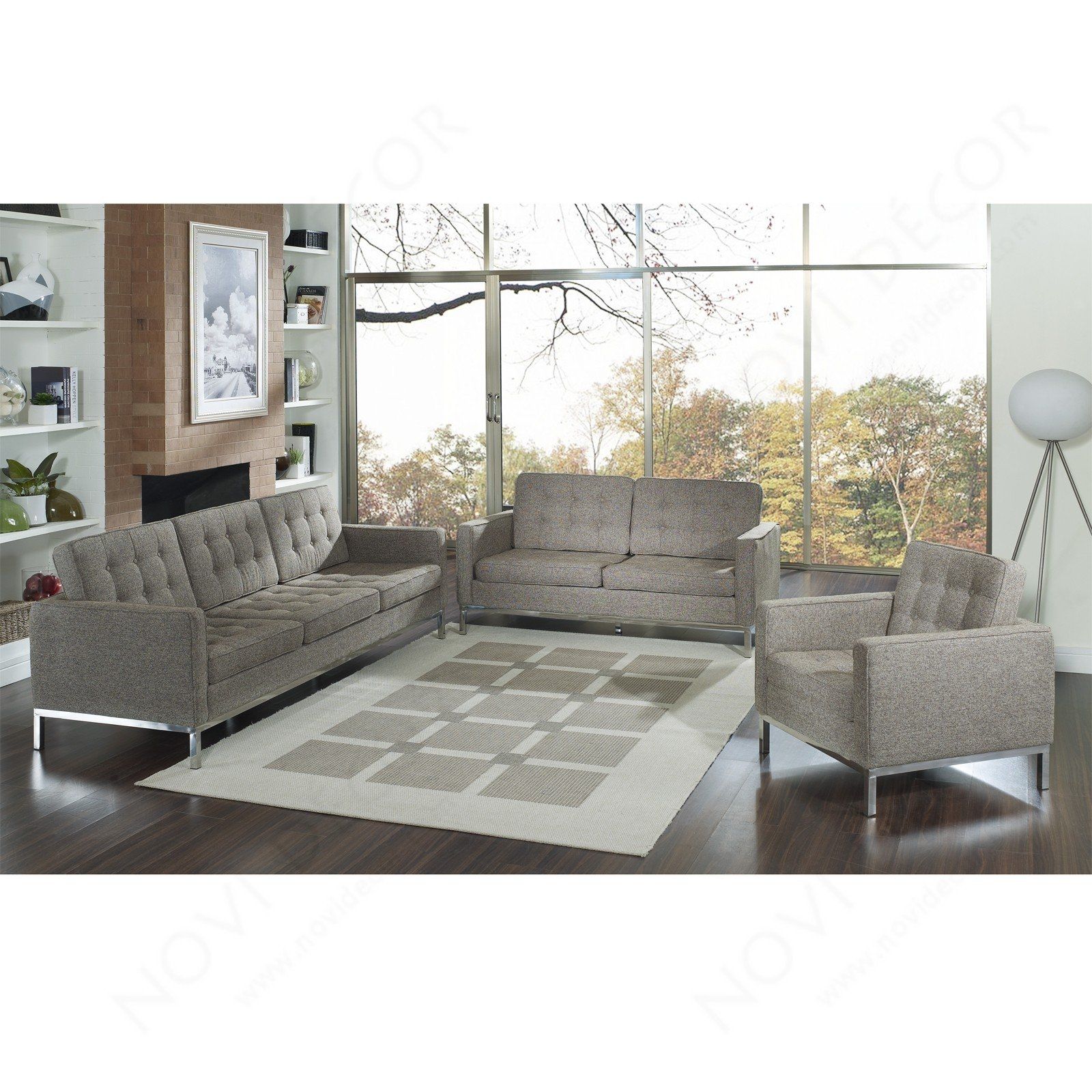 Florence Style Loveseat In Wool Multiple Colors Designer In Florence Sofas And Loveseats (View 3 of 15)