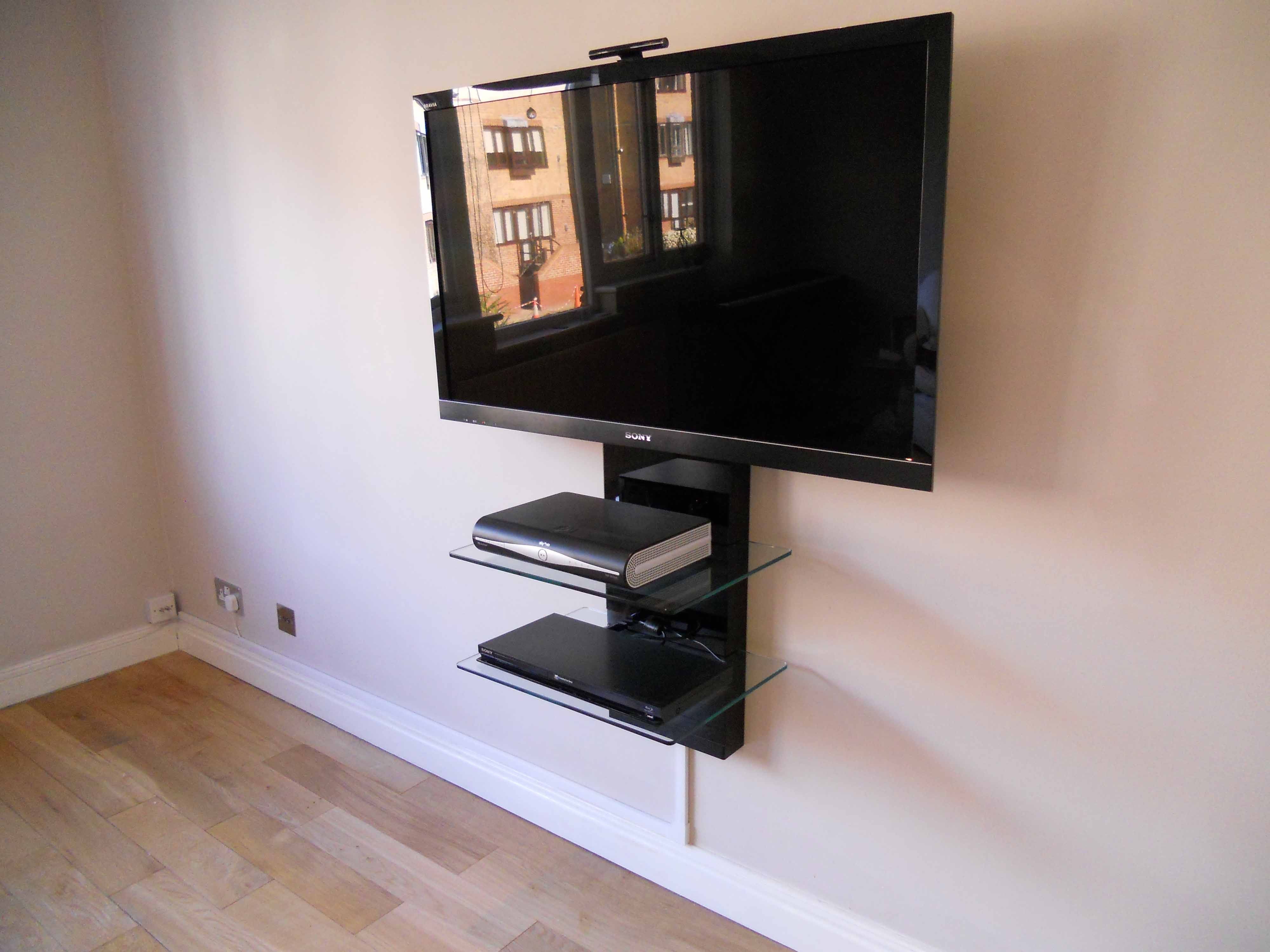 Furniture Rectangle Two Clear Glass Floating Shelf Under Black With Regard To Black Glass Floating Shelves (Photo 6 of 15)
