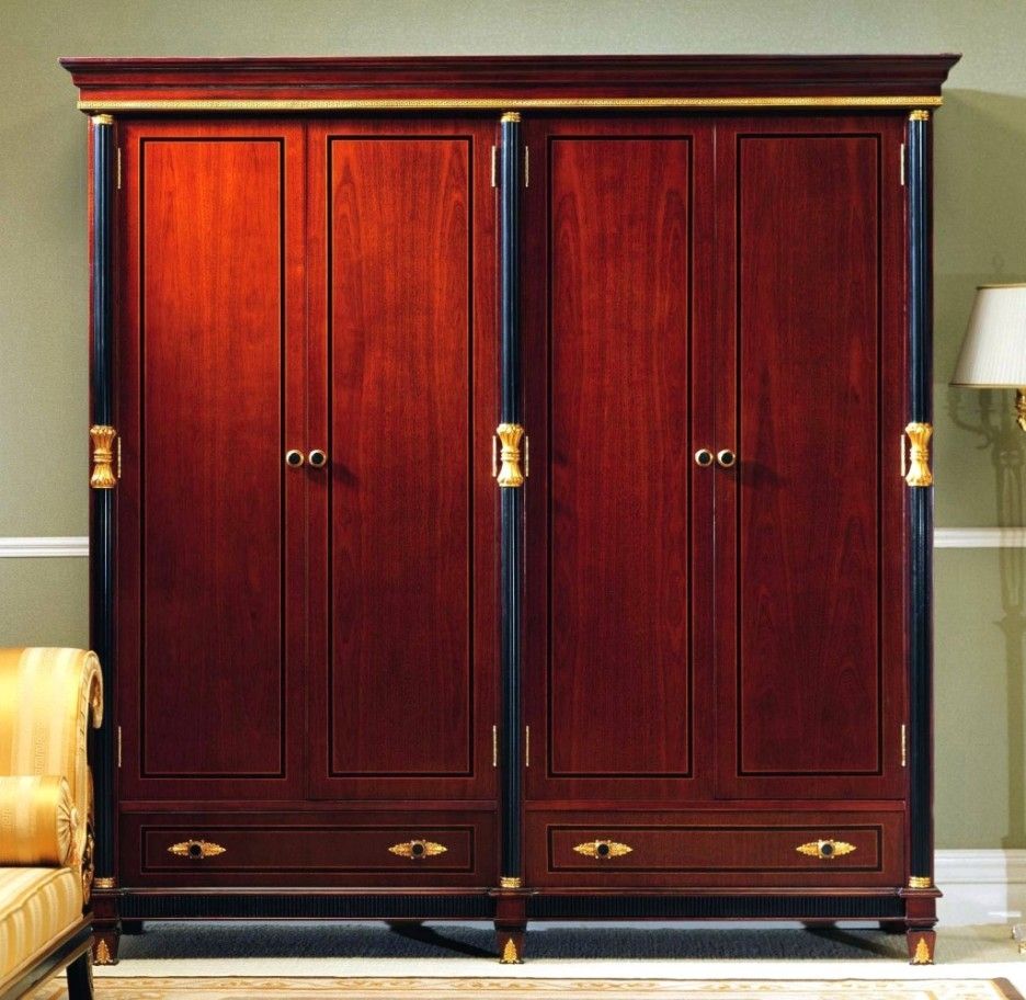 Furniture Traditional Home Furniture Design Of Large Brown Wooden Within Large Wooden Wardrobes (Photo 19 of 25)