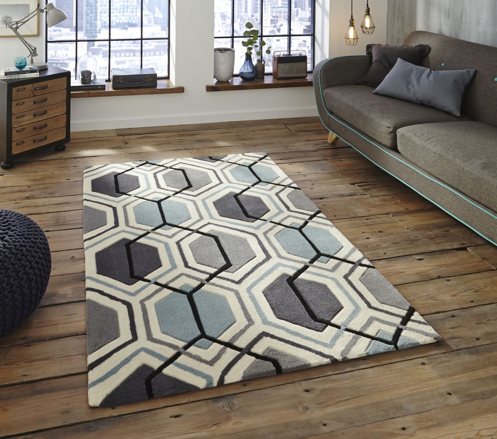 Geometric Design Rug Roselawnlutheran With Regard To Large Geometric Rugs (View 9 of 15)