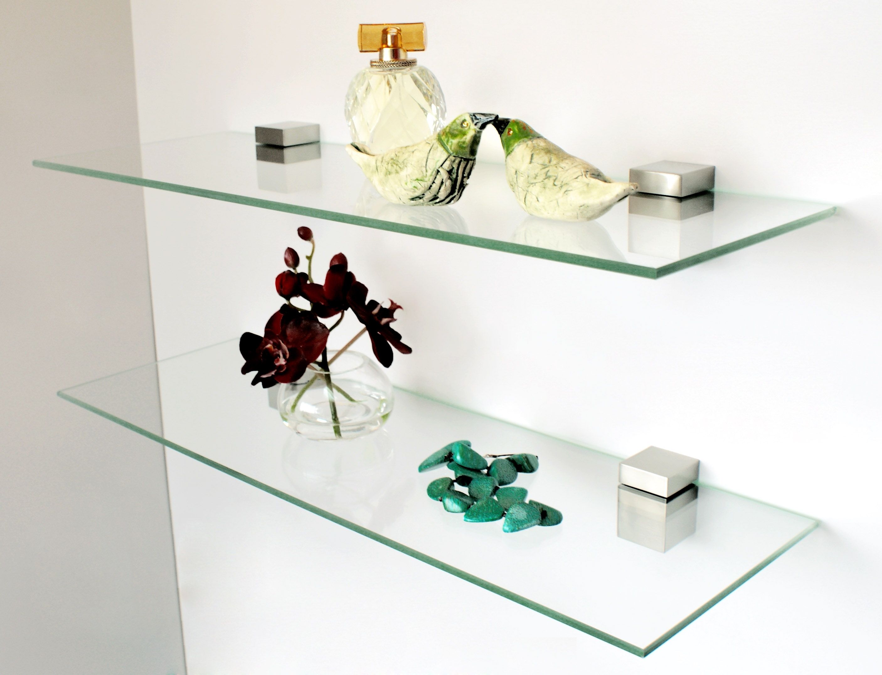Glass Shelving Bronze Glass Shelf Bracket Supports Design With Regard To Glass Suspended Shelves (View 9 of 15)