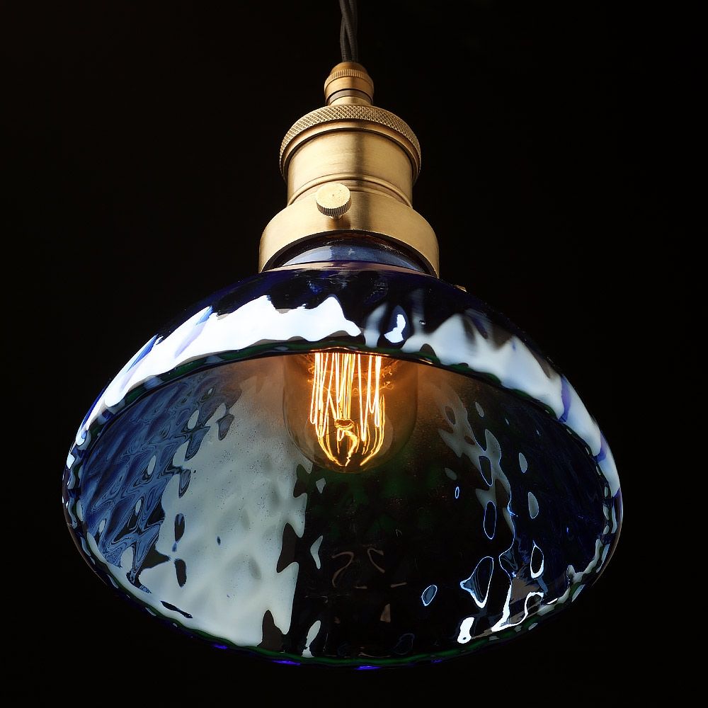 Great Common Blue Mercury Glass Pendant Lights In Blue Quilted Glass Mercury X Ray Shade Pendant (View 3 of 15)