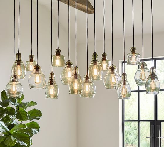 Great Elite Paxton Glass Pendants Throughout Paxton Glass 16 Light Pendant Pottery Barn (Photo 9 of 25)