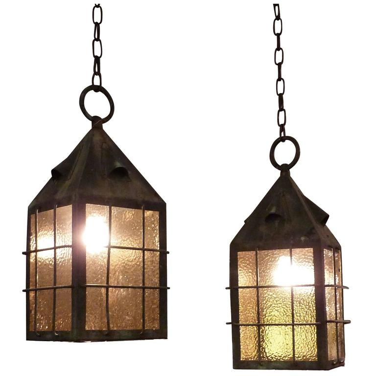 Great Preferred Arts And Crafts Pendant Lights Throughout 1920s Pair Of Arts And Crafts Copper Lantern Pendant Lights With (View 21 of 25)