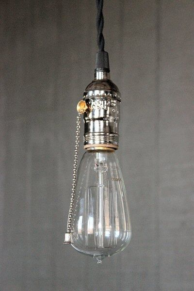 Great Preferred Bare Bulb Pendant Lighting Regarding Industrial Bare Bulb Pendant Light Silver Pull Chain Socket (View 22 of 25)