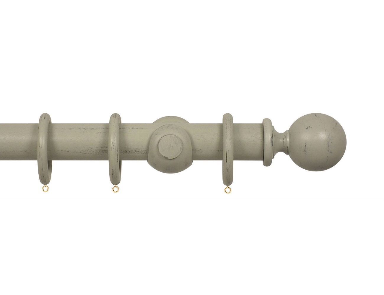 Grey Wooden Curtain Pole Pertaining To Wooden Curtain Poles (View 10 of 25)