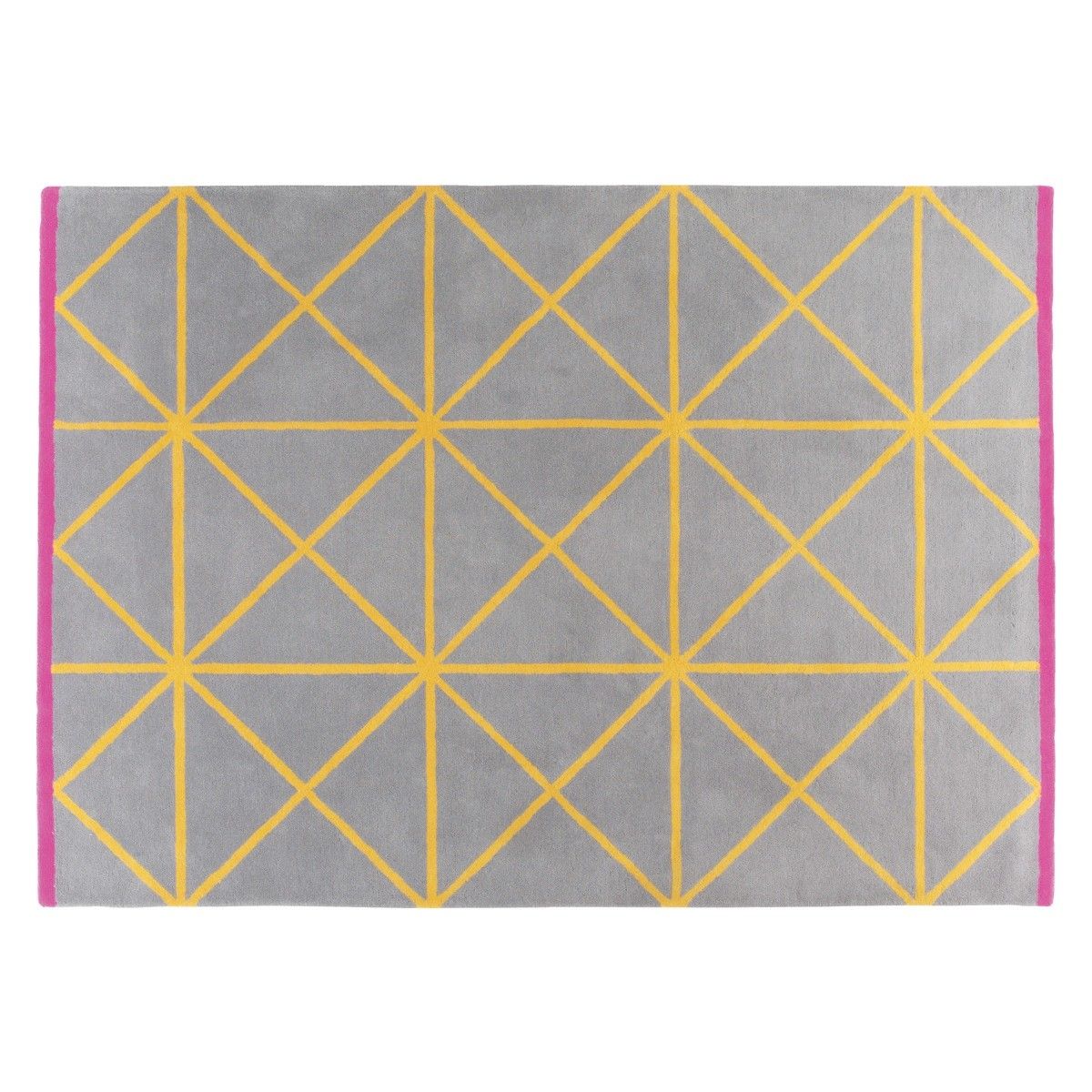 Grid Large Grey And Yellow Geometric Wool Rug 170 X 240cm Buy For Large Geometric Rugs (View 2 of 15)