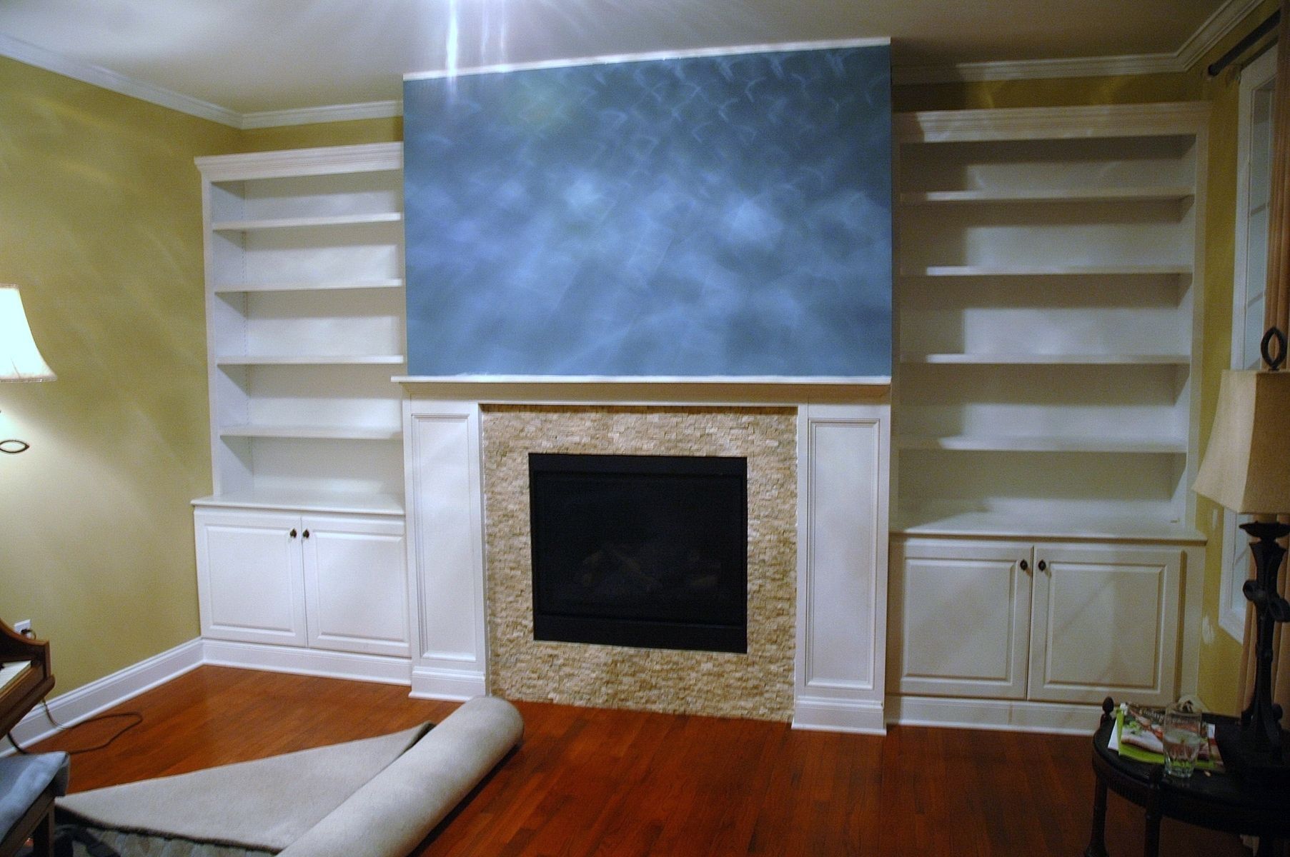 Handmade Built In Bookcases Base Cabinets And Fireplace Surround Regarding Bookcase With Cabinet Base (Photo 2 of 15)