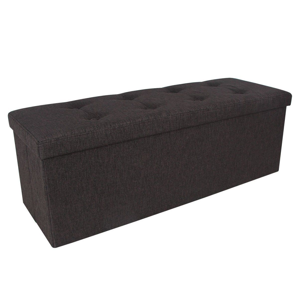 Homcom Pu Square Storage Stool Footrest Ottoman Seat Organizer For Footstool Pouffe Sofa Folding Bed (View 5 of 15)