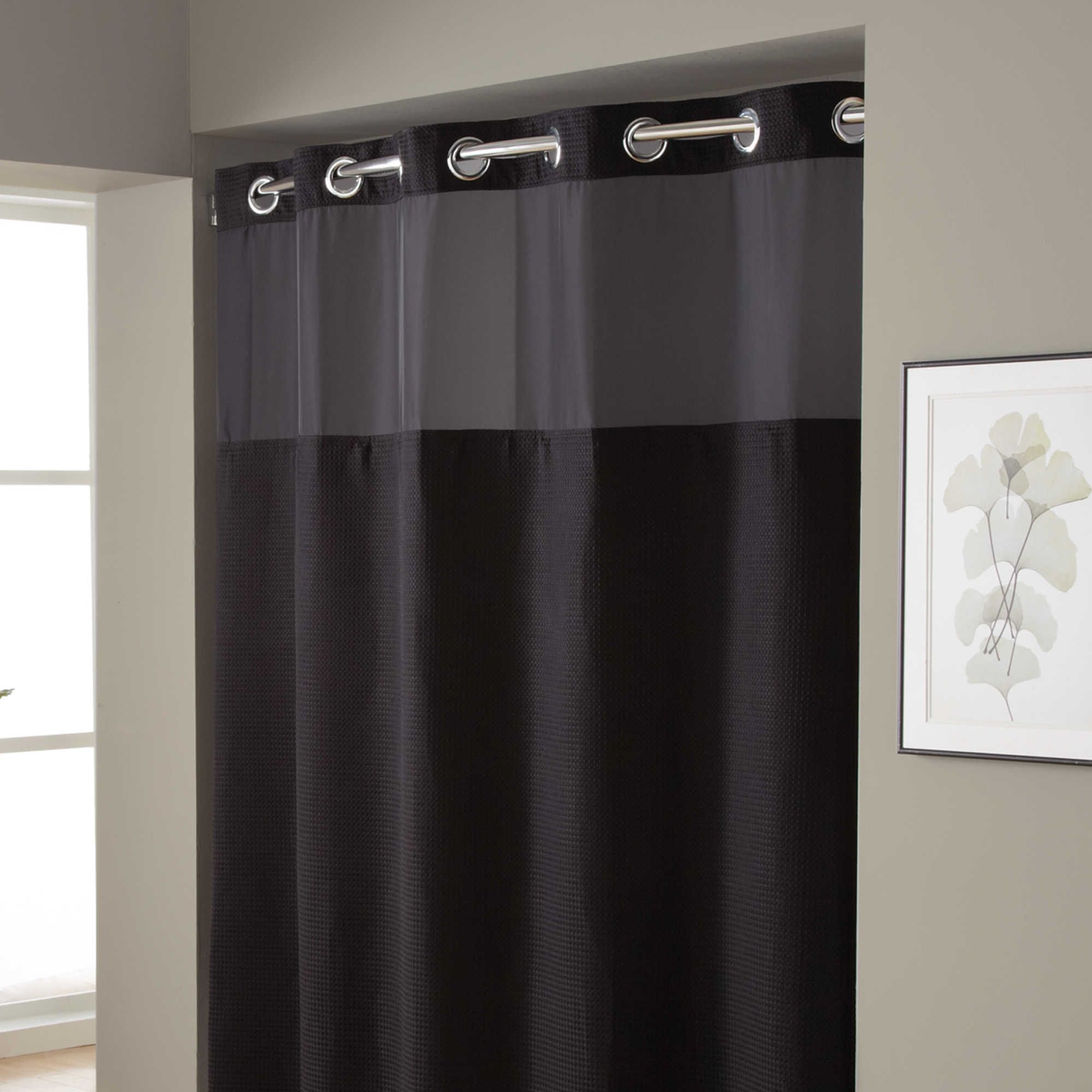 Hookless Extra Wide Shower Curtain Curtains Decoration With Hookless Fabric Shower Curtain Liner (Photo 21 of 25)