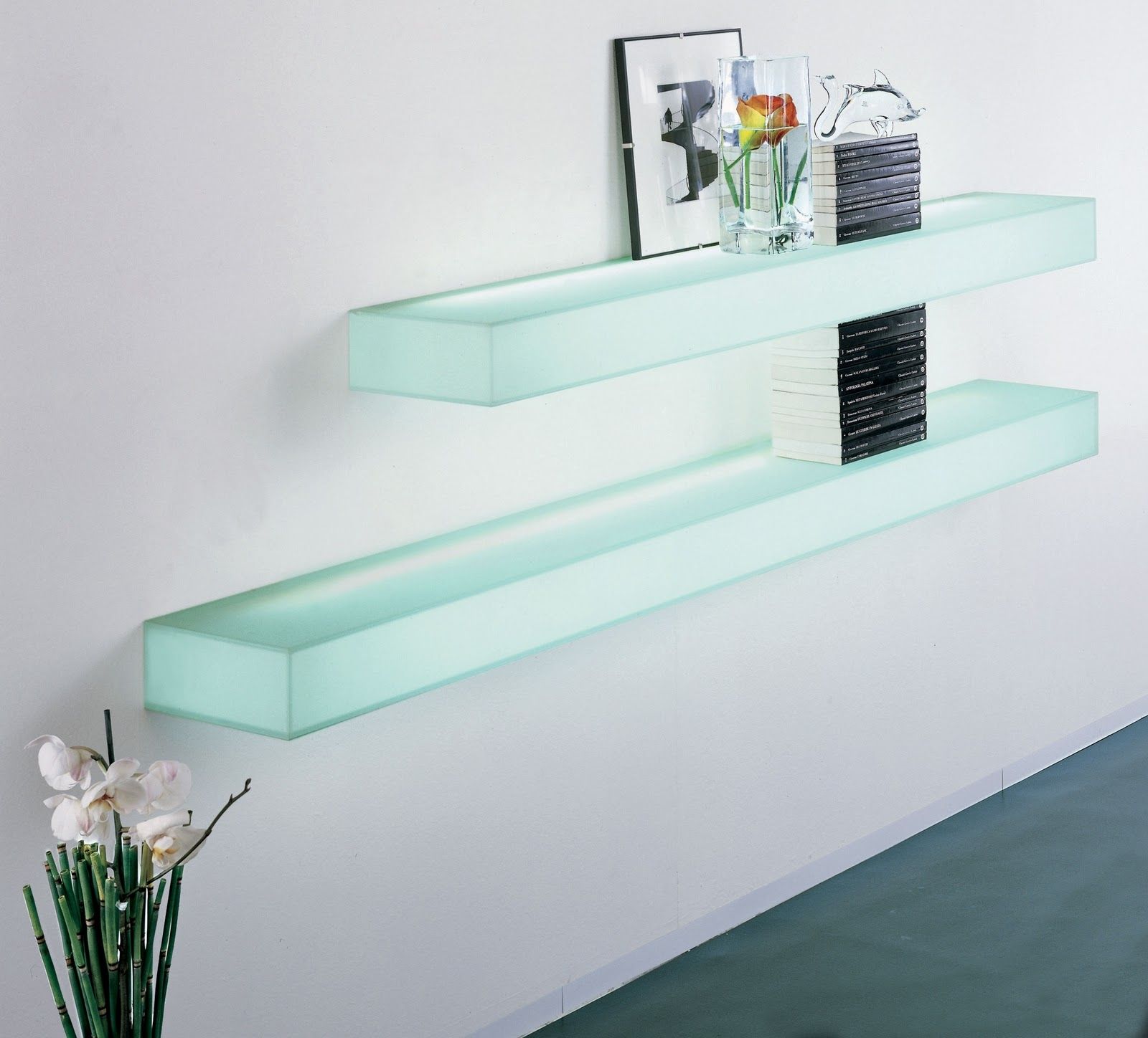 Illuminated Wall Shelving Modern Design Moderndesign In Glass Shelves Living Room (View 14 of 15)