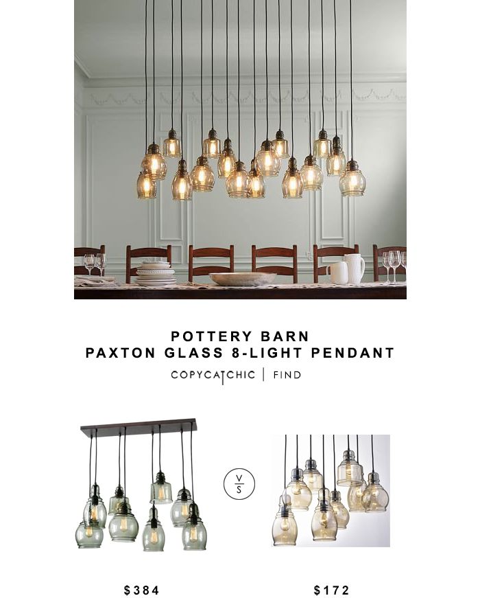 Impressive Deluxe Paxton Hand Blown Glass 8 Light Pendants With Pottery Barn Paxton Glass 8 Light Pendant Copycatchic (Photo 18 of 25)