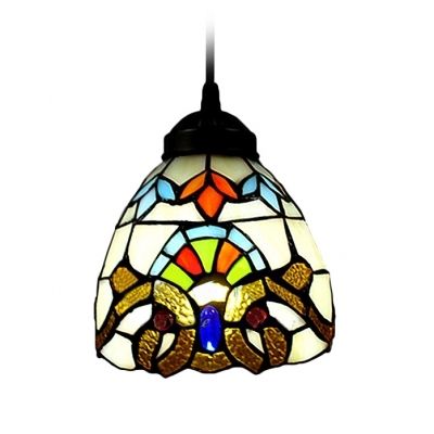 Innovative Fashionable Stained Glass Pendant Light Patterns With Renaissance Pattern Baroque Tiffany Art Stained Glass Style Mini (Photo 12 of 25)