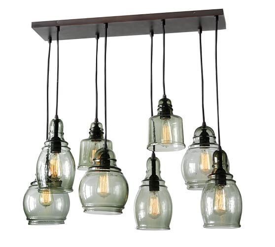 Innovative Popular Paxton Glass Pendants Pertaining To Paxton Glass 8 Light Pendant Pottery Barn (View 6 of 25)