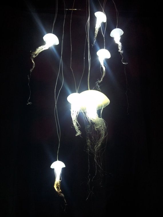 Innovative Wellliked Jellyfish Pendant Lights Throughout Jellyfish Hanging Lights With White Leds (View 25 of 25)