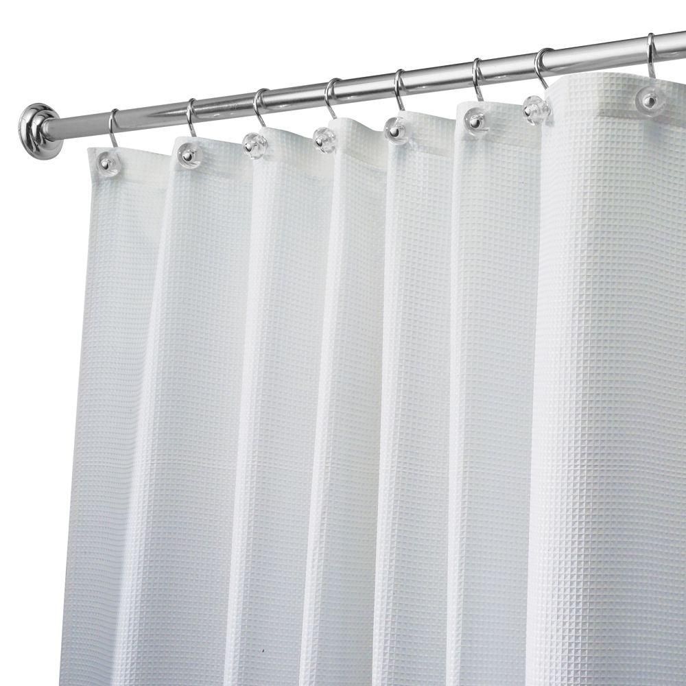 Interdesign Carlton Extra Long Shower Curtain In White 23080 The In Odd Shower Curtains (Photo 6 of 25)