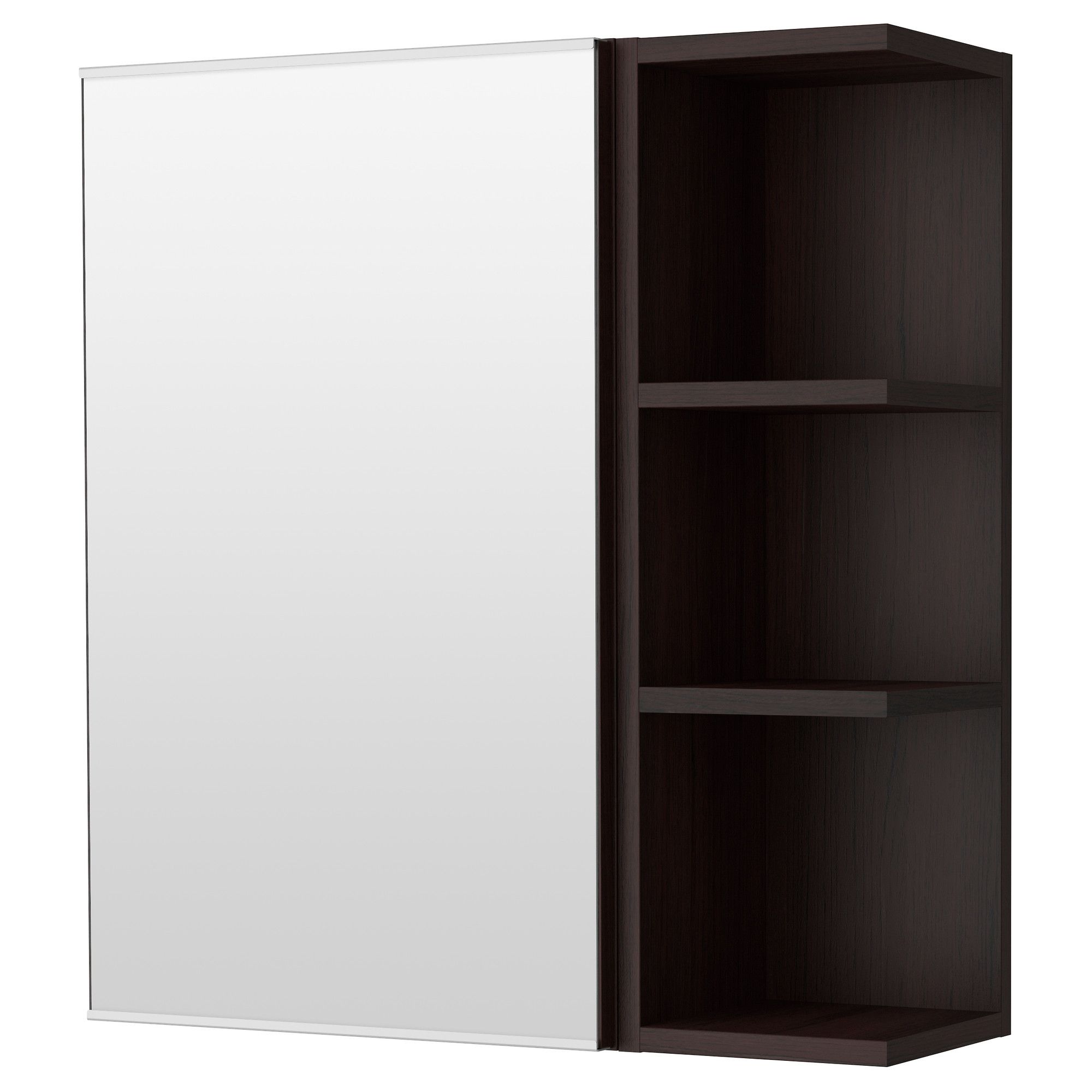 Lillngen Mirror Cabinet 1 Door1 End Unit Black Brown 23 14×8 Inside Bathroom Mirror Cupboards (View 7 of 25)