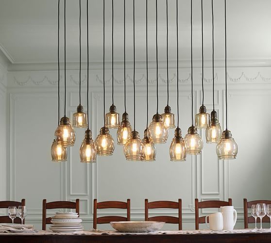 Magnificent Trendy Paxton Glass Pendants With Regard To Paxton Glass 16 Light Pendant Pottery Barn (View 14 of 25)