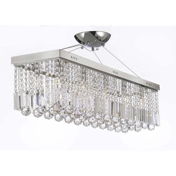 Magnificent Well Known Black Pendant Light With Crystals With Regard To Contemporary 10 Light Crystal Modern Linear Chandelier Pendant (View 23 of 25)