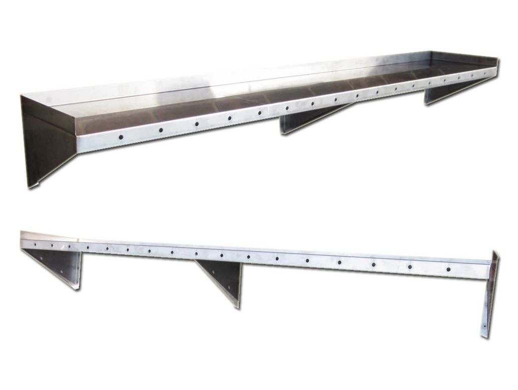 Metal Floating Shelf Stylish Stainless Steel Floating Shelves With Regard To Floating Shelf 50cm (Photo 6 of 15)