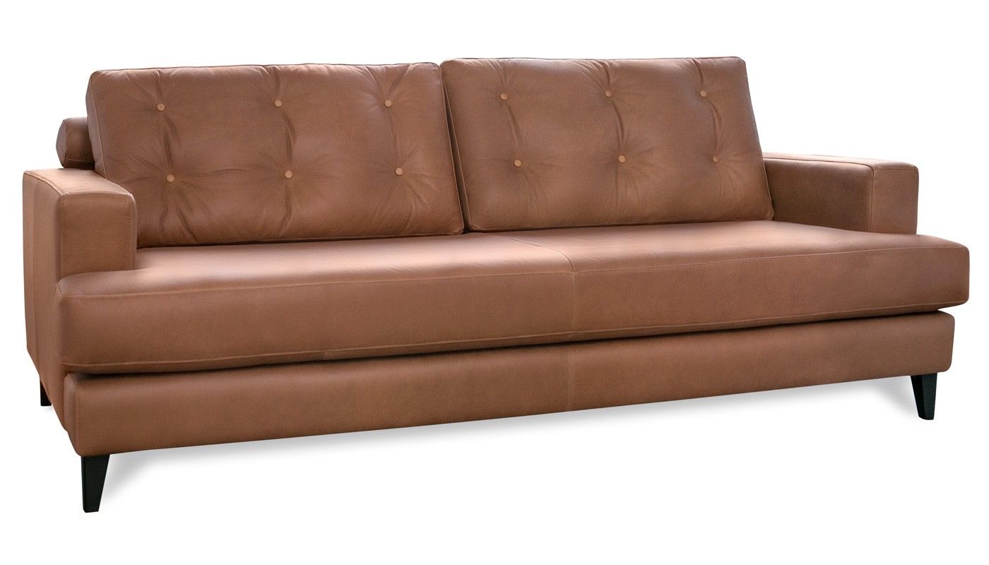 Mistral 4 Seater Sofa Leather Cognac Black Feet Within 4 Seat Leather Sofas (View 15 of 15)