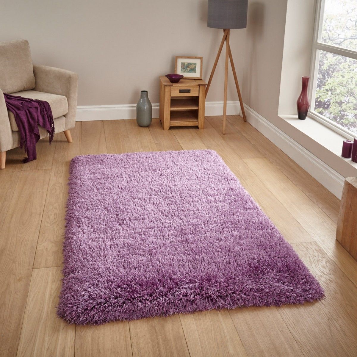 Montana Lilac Plain Shaggy Rug Therugshopuk Throughout Lilac Rugs (View 4 of 15)