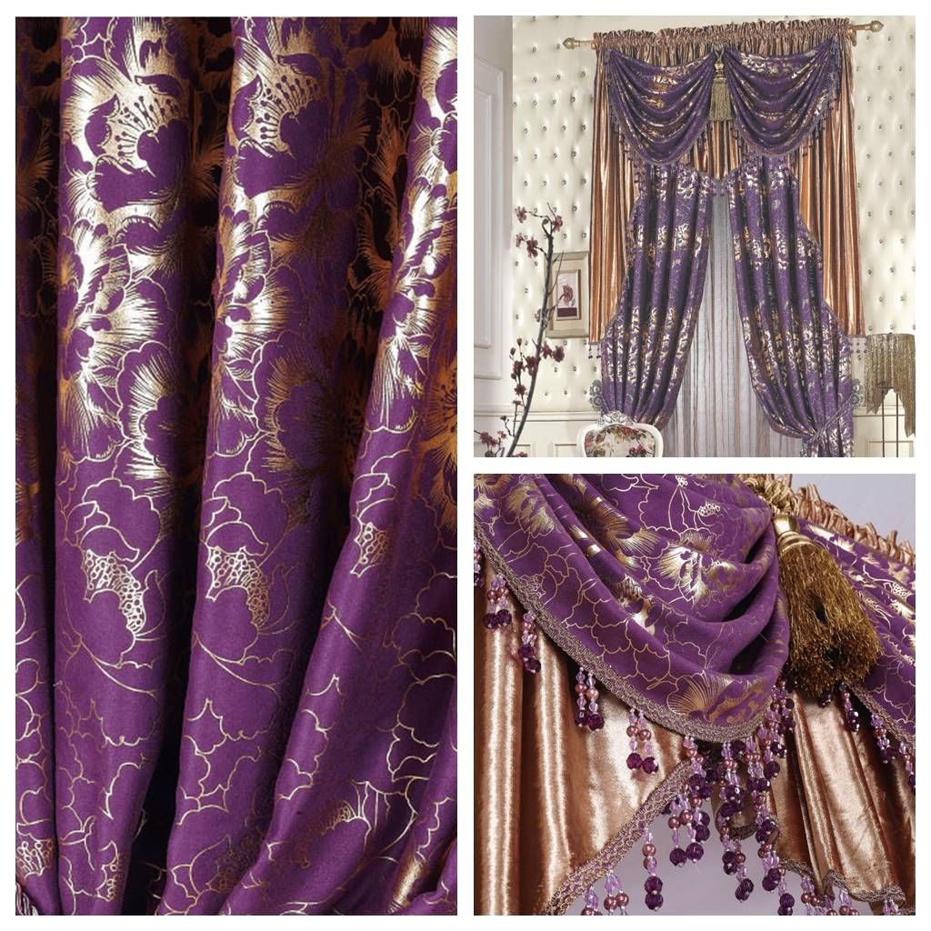 Online Get Cheap Damask Curtains Purple Aliexpress Alibaba With Regard To Purple And Gold Curtains (View 1 of 25)