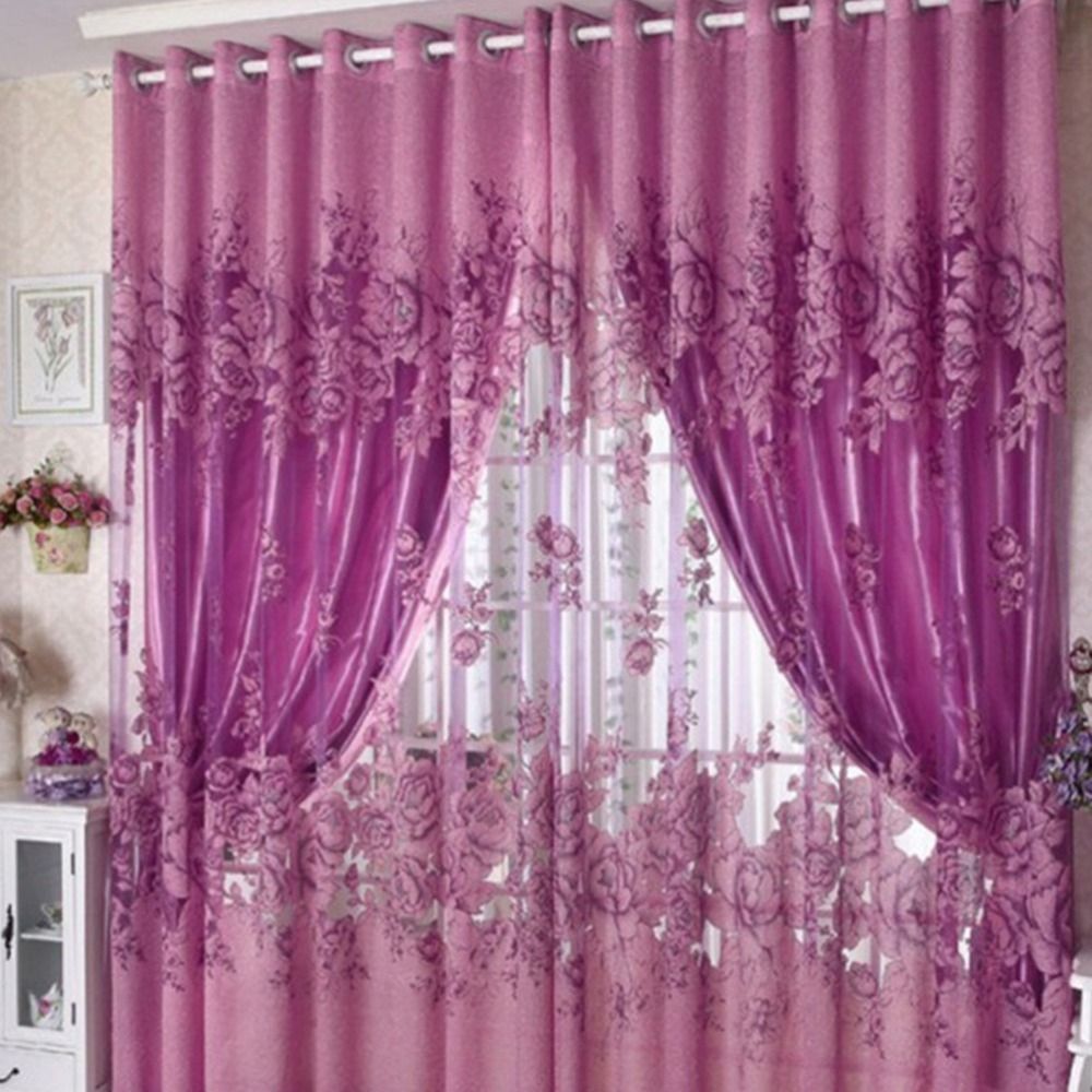 Online Get Cheap Gold Sheer Curtains Aliexpress Alibaba Group Throughout Purple And Gold Curtains (View 14 of 25)