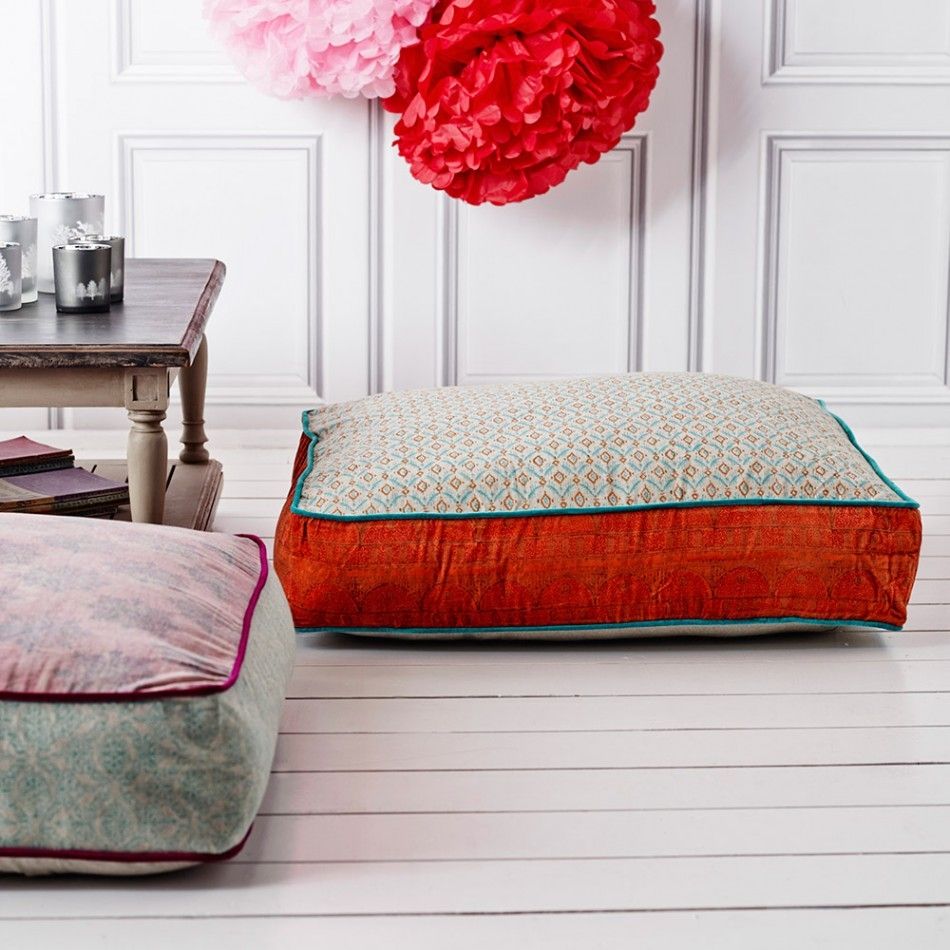 Orange And Blue Floor Cushion Cushions Throws Treat Your Inside Comfortable Floor Seating (View 10 of 15)