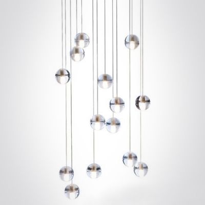 Remarkable Latest Ball Pendant Lighting Regarding Cascade Glass Ball Pendant Light 14 Light Beautifulhalo (View 19 of 25)