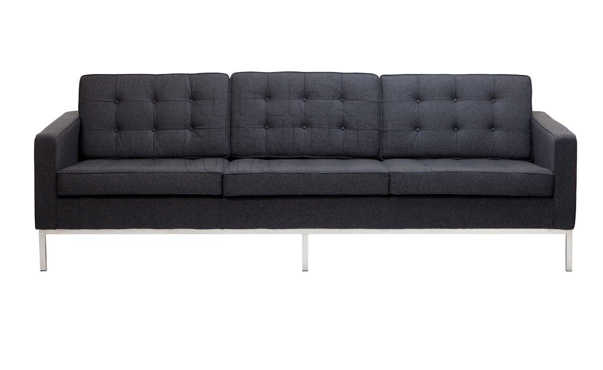 Replica Florence Knoll Wool 3 Seater Sofa Florence Knoll Throughout Florence Knoll 3 Seater Sofas (View 3 of 15)